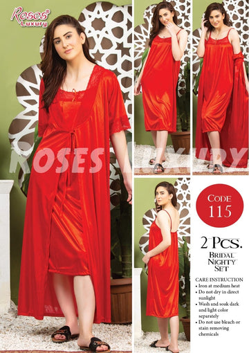 Roses Luxury 2-Piece Gown Nightwear Set